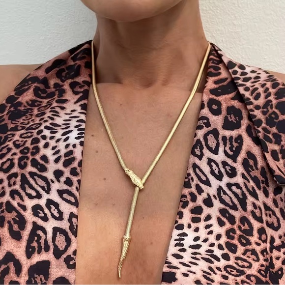 Serpenti Gold Snake Chain Necklace with Knot Detail - Picture 1 of 7